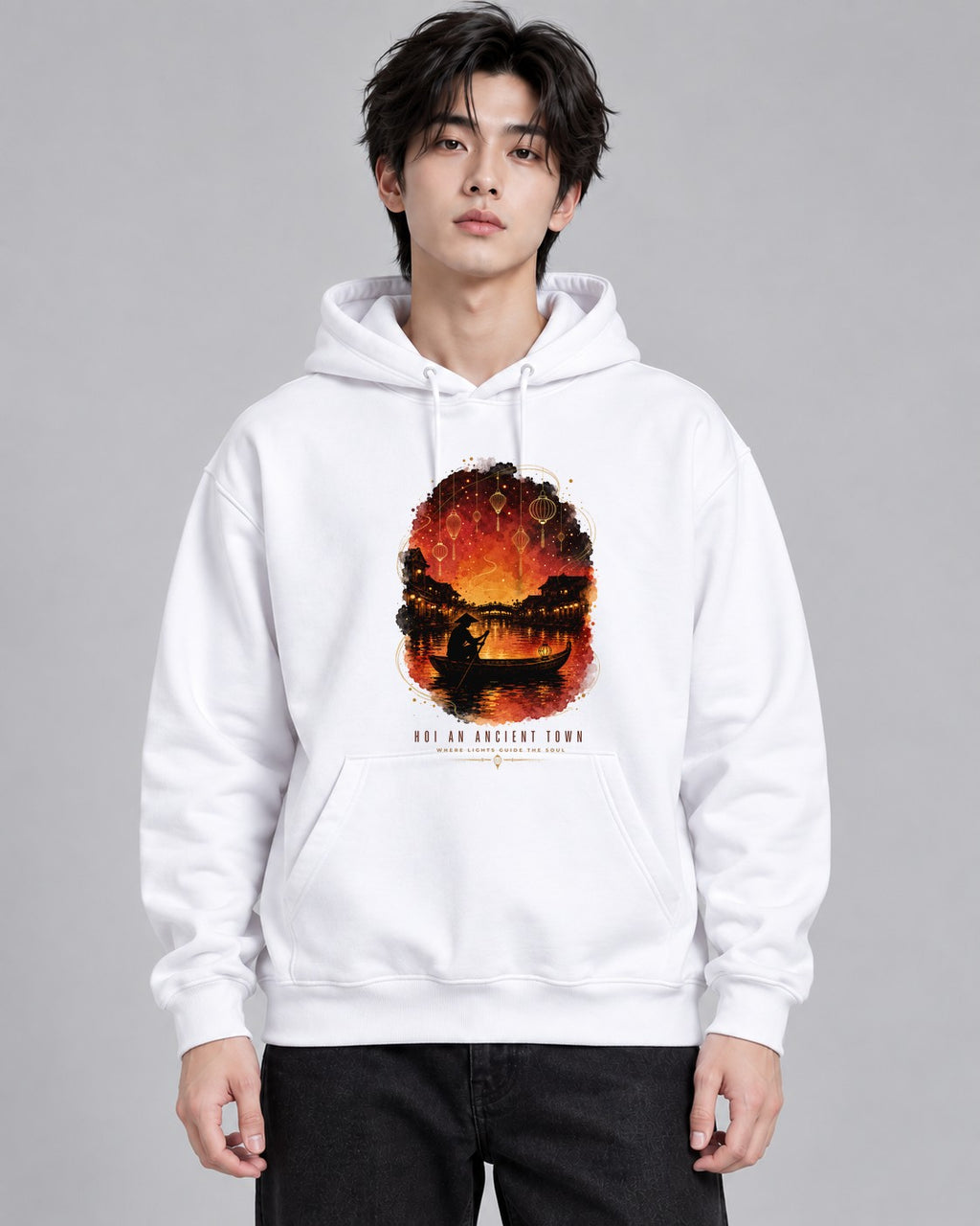 Lantern River Night - White