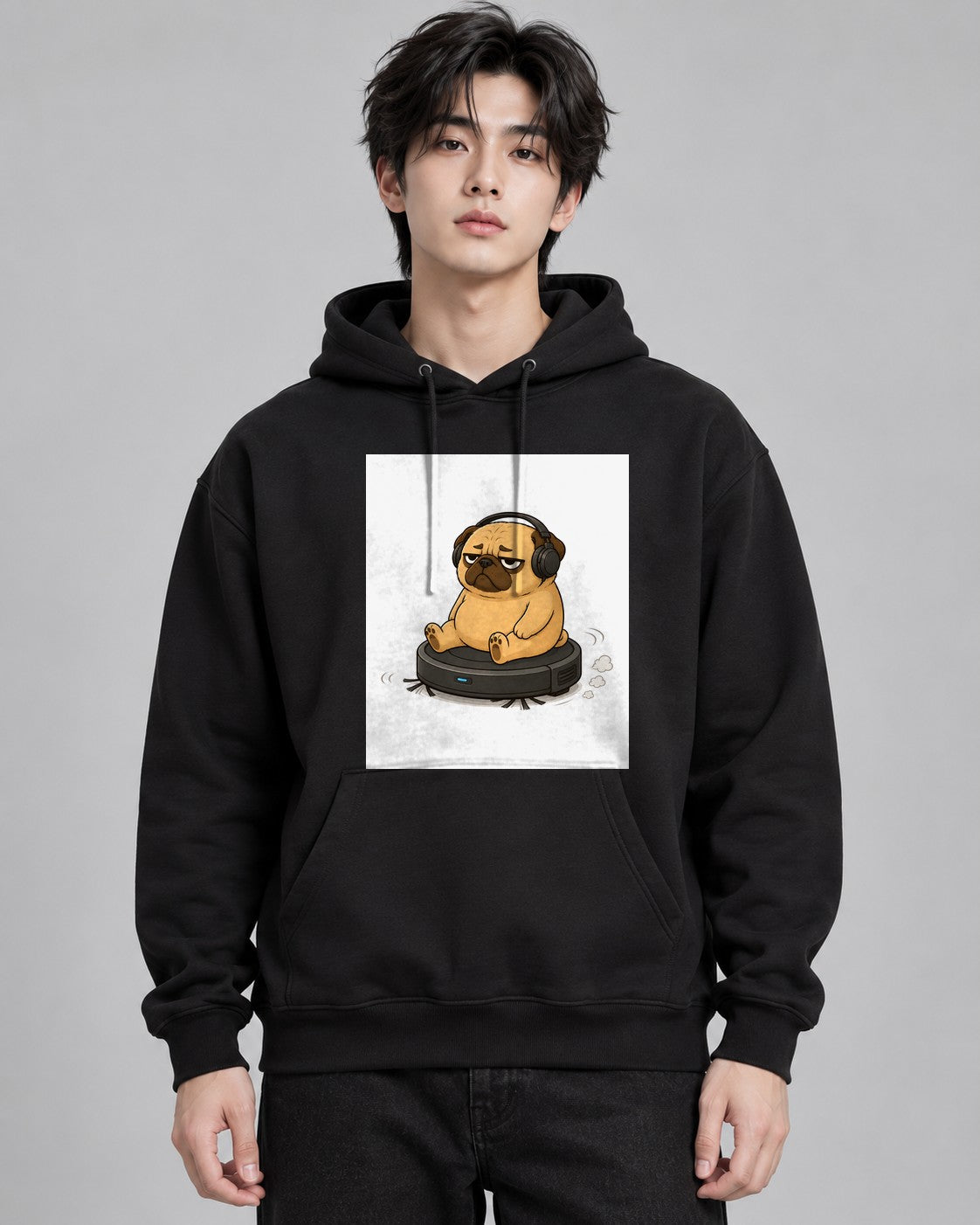 Lazy Pug Riding Vacuum Robot Headpho - Black