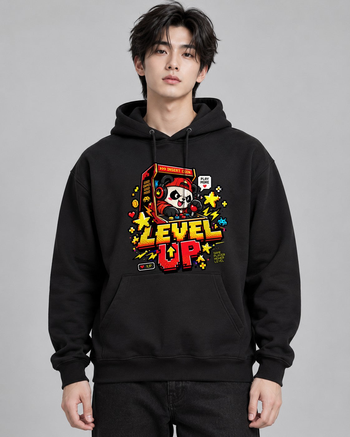Level Up Panda - Black