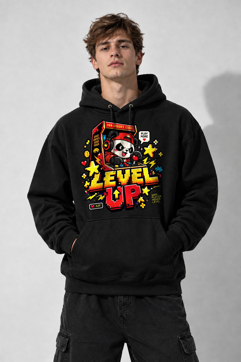 Level Up Panda - Black