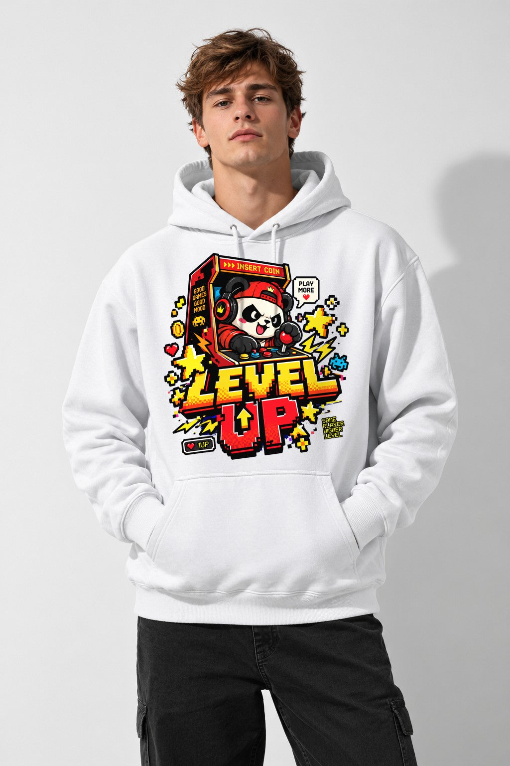 Level Up Panda - White