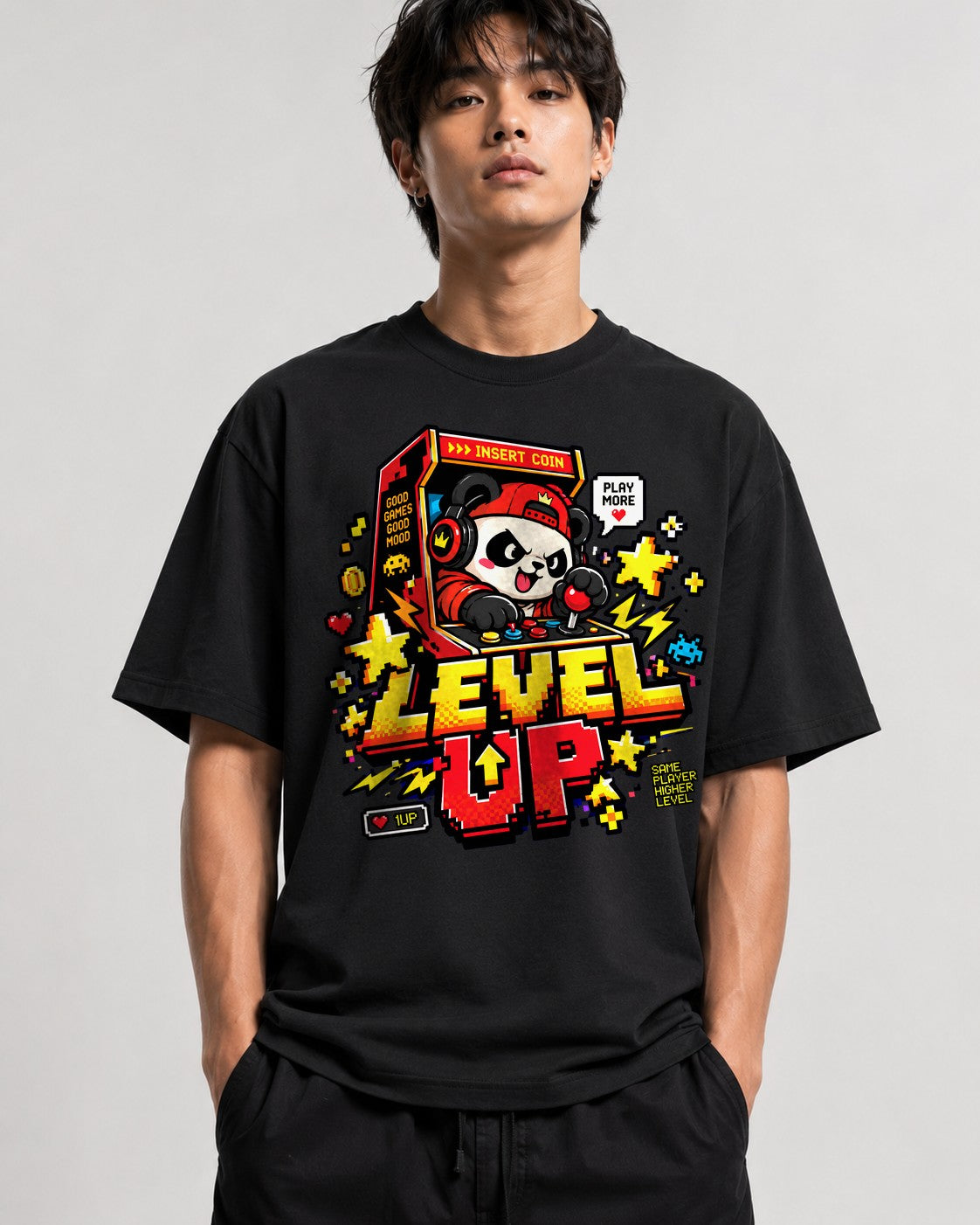 Level Up Panda - Black