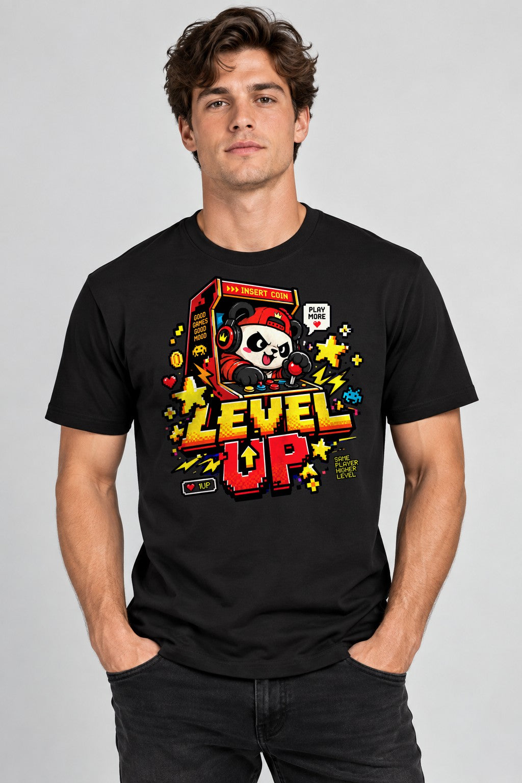 Level Up Panda - Black