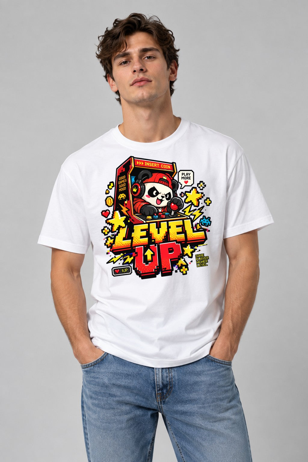Level Up Panda - White