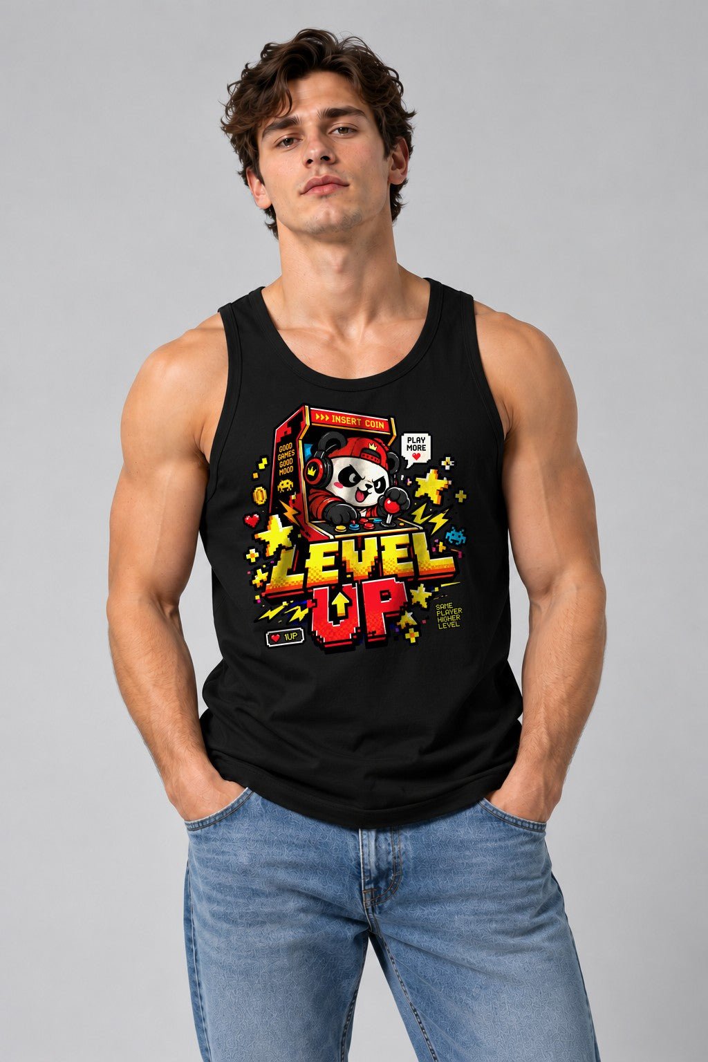 Level Up Panda - Black