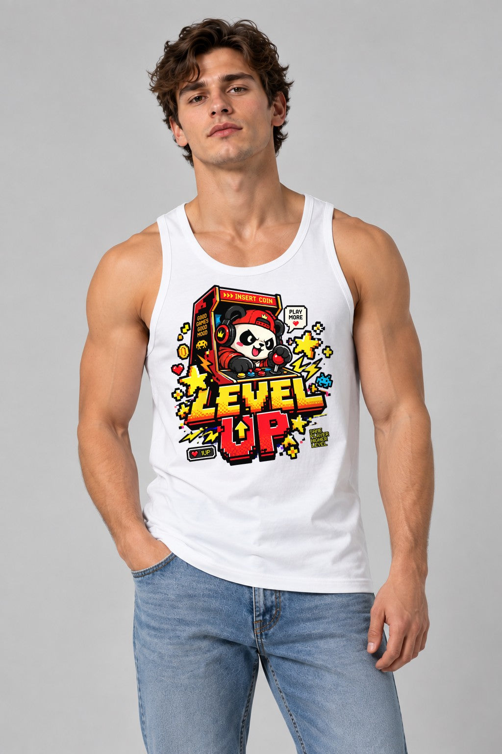 Level Up Panda - White