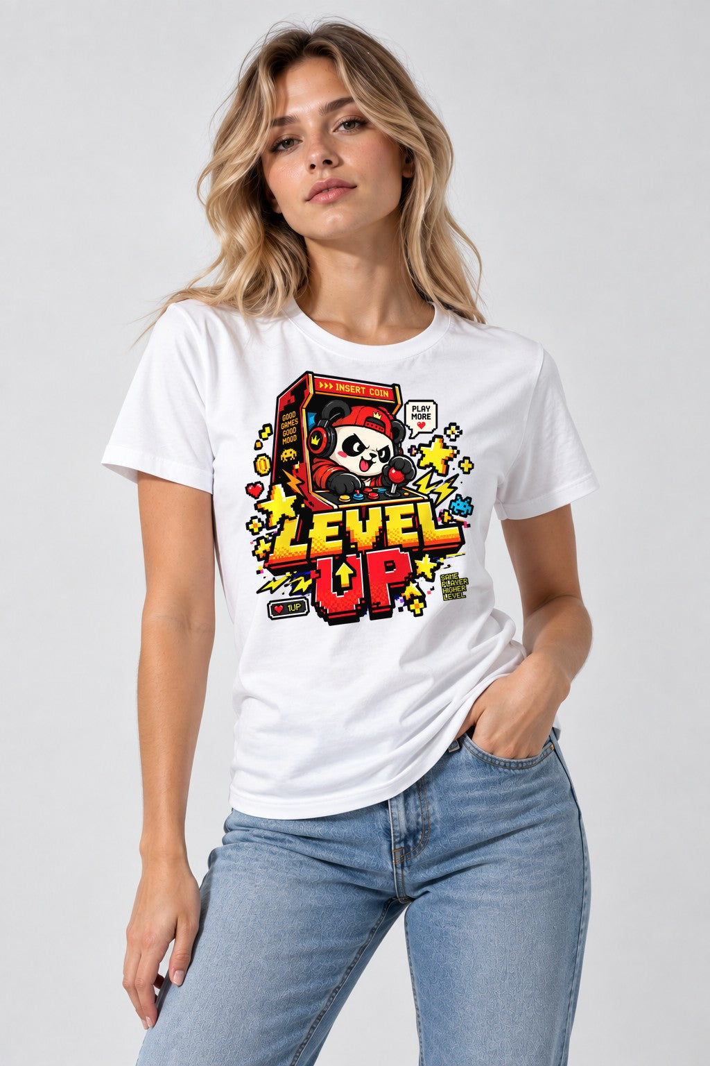 Level Up Panda - White