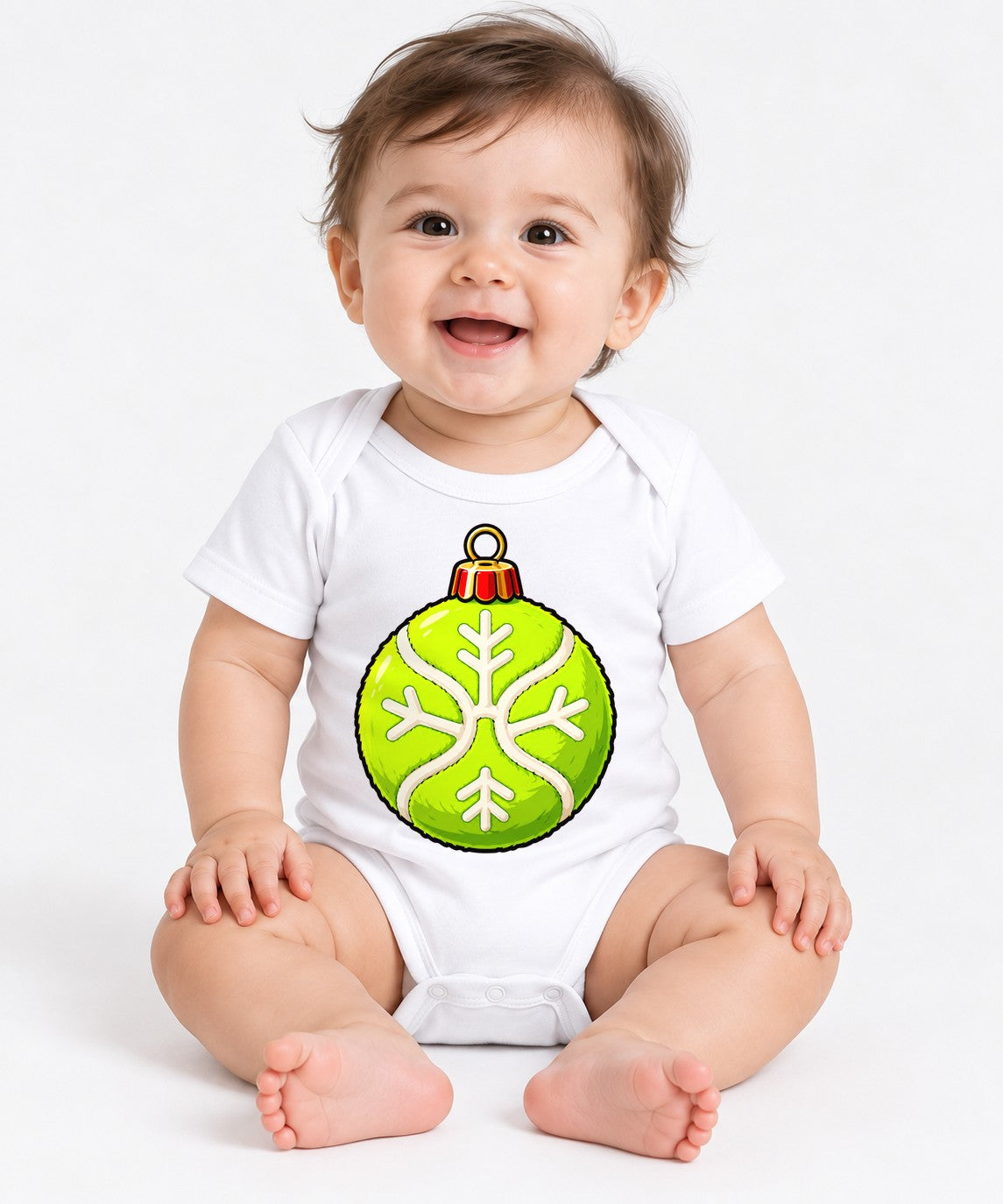 Lime Ornament Snowflake - White