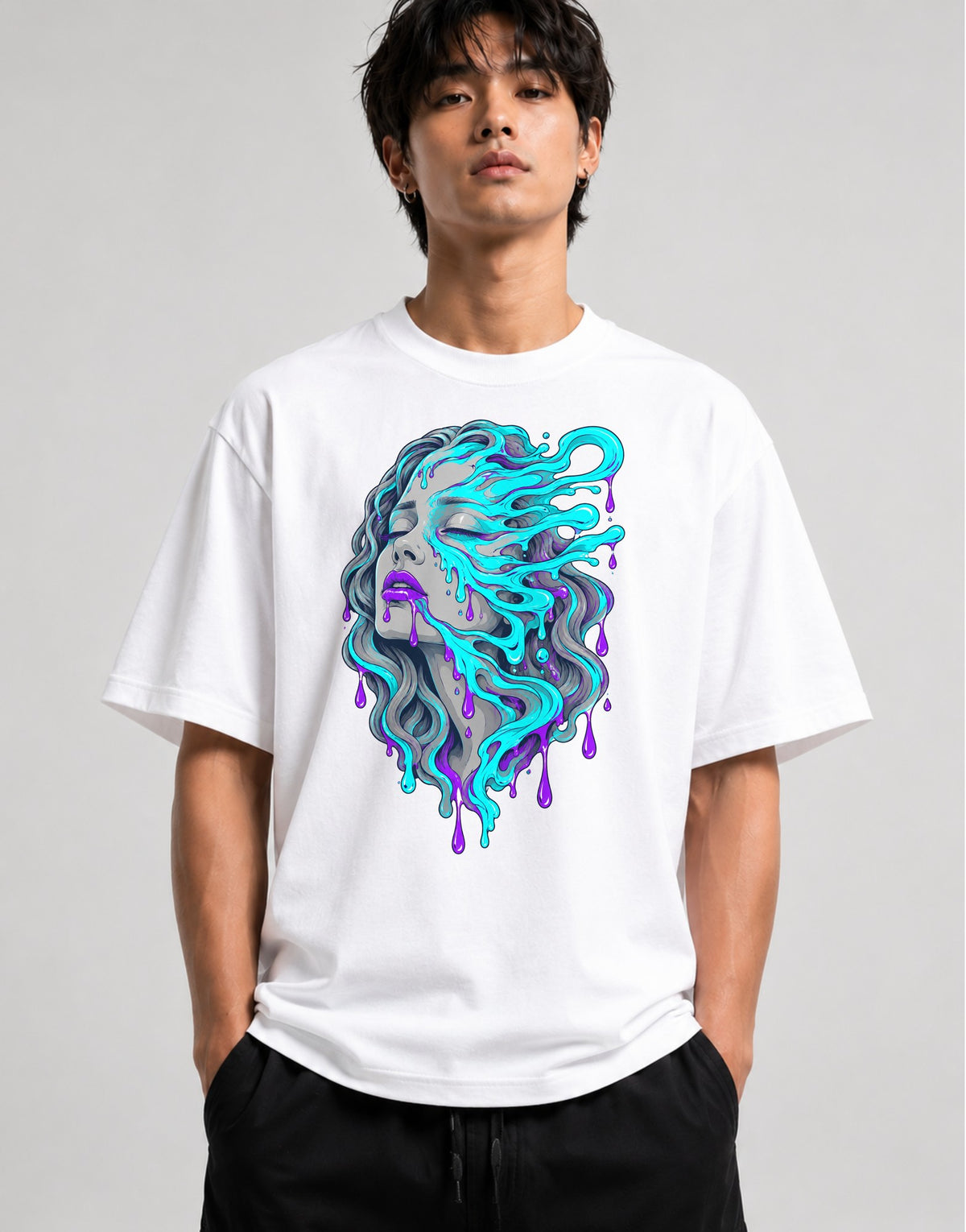 Liquid Drip Face - White