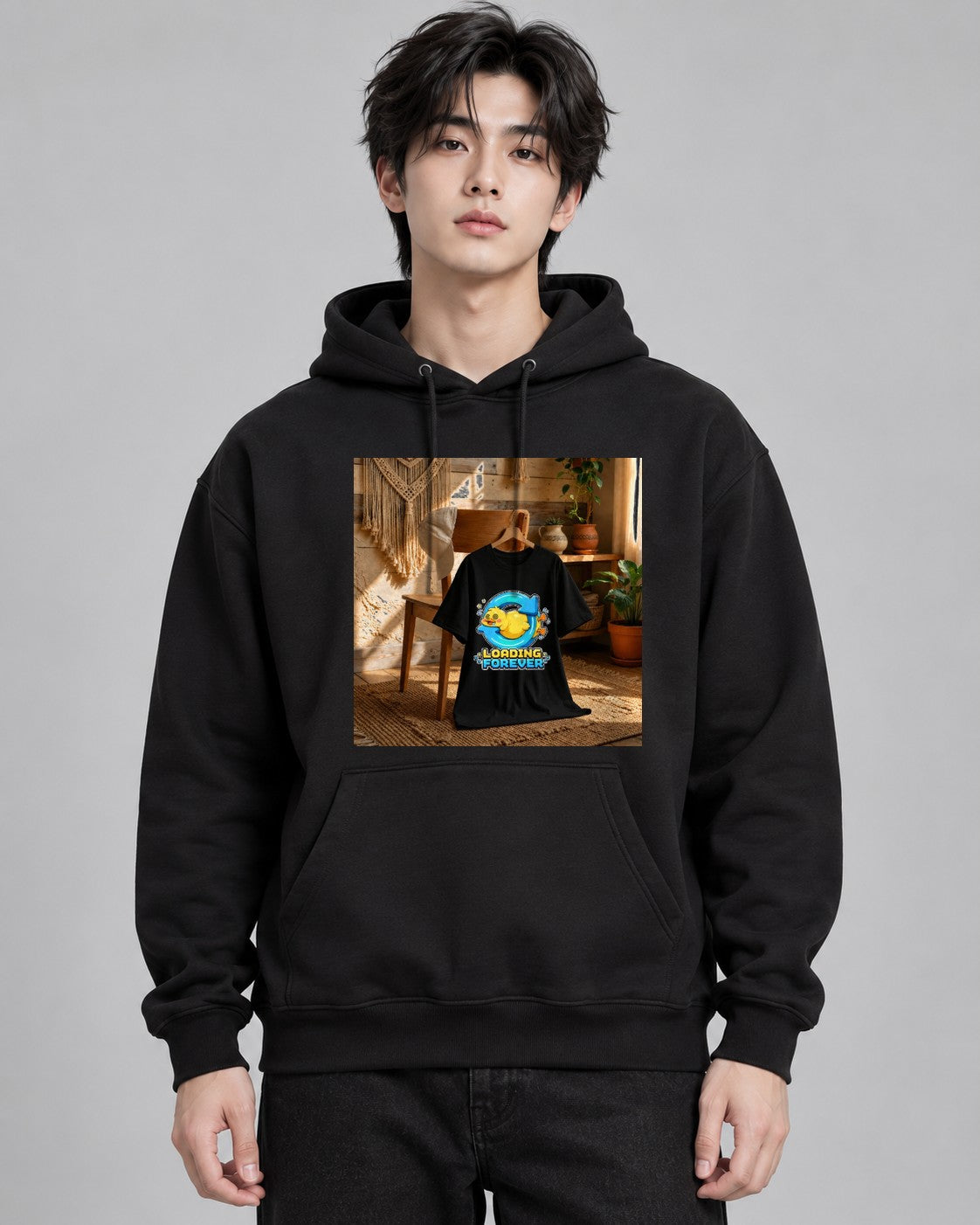 Loading Forever - Cute Dizzy Duck Bu - Black