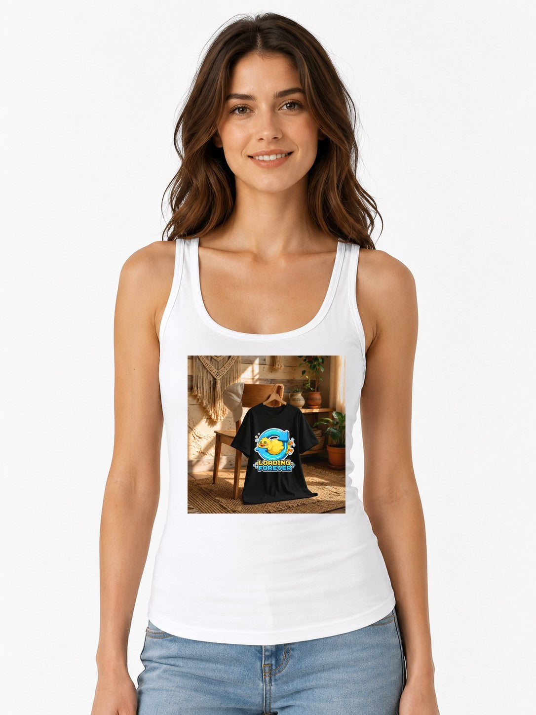 Loading Forever - Cute Dizzy Duck Bu - White