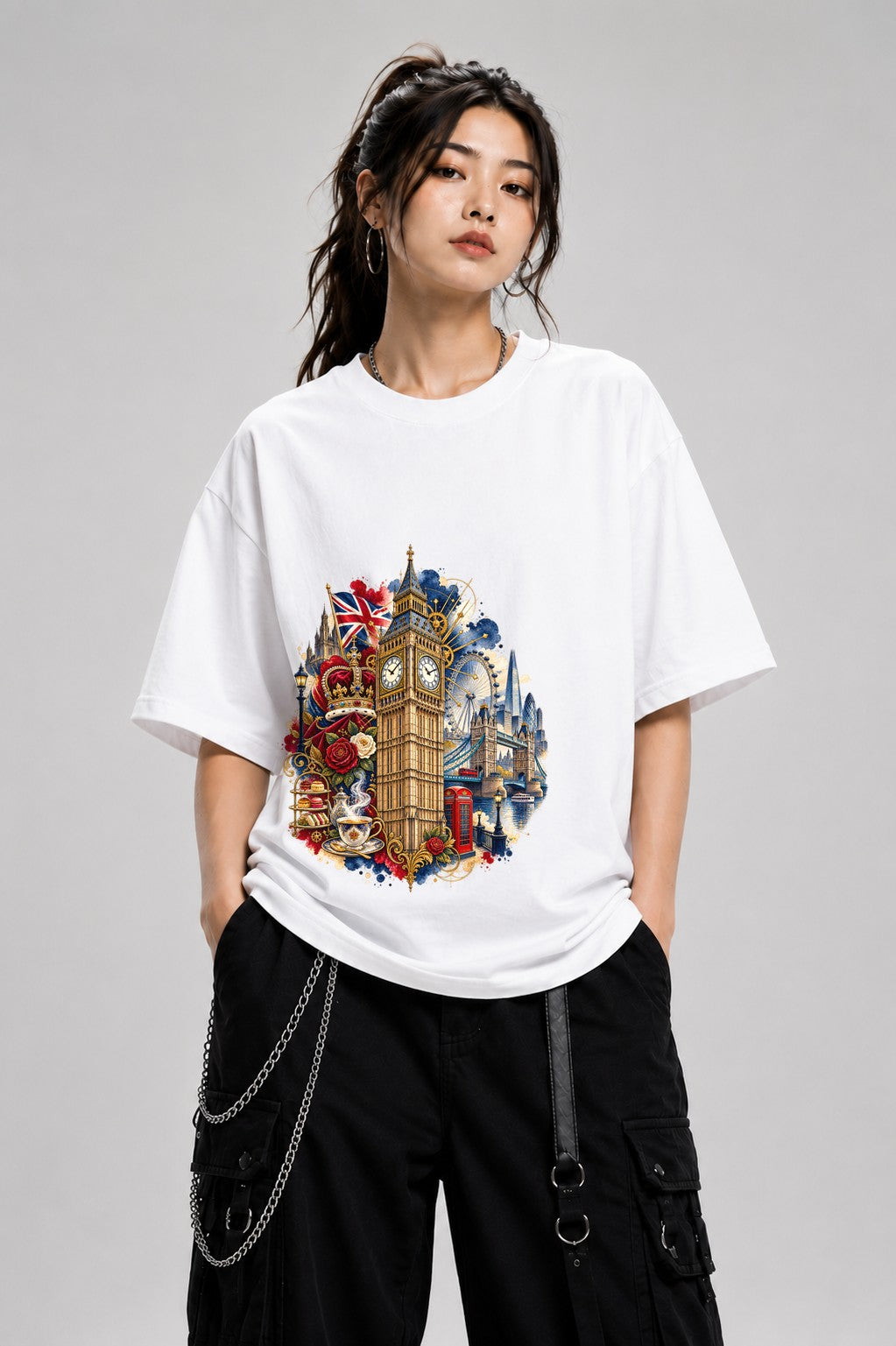 London Icons Collage - White