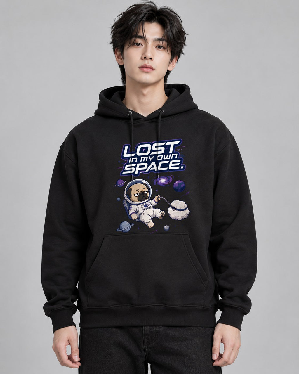 Lost In My Own Space Funny Astronaut - Black
