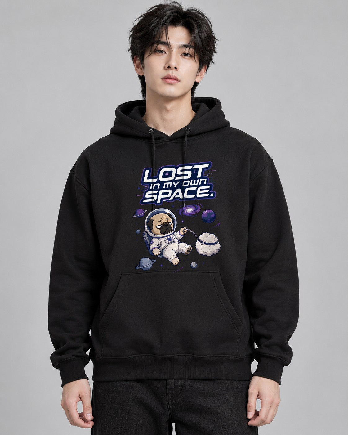 Lost In My Own Space Funny Astronaut - Black