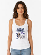 Lost In My Own Space Pug Astronaut Shirt - Funny Space Dog Tee - White