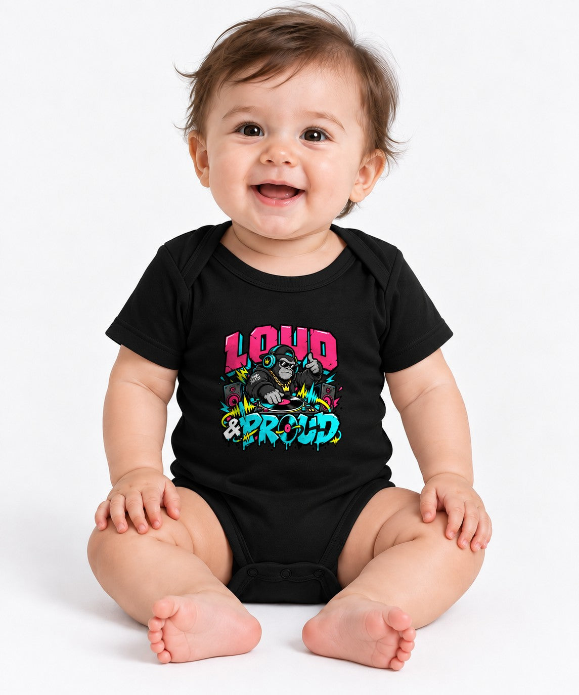 Loud and Proud DJ Gorilla Shirt - Street Art Music Graphic Tee - Black