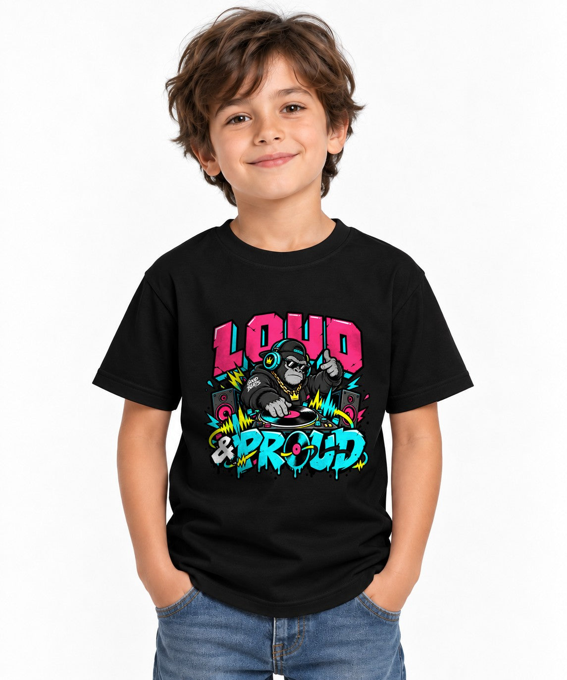 Loud and Proud DJ Gorilla Shirt - Street Art Music Graphic Tee - Black