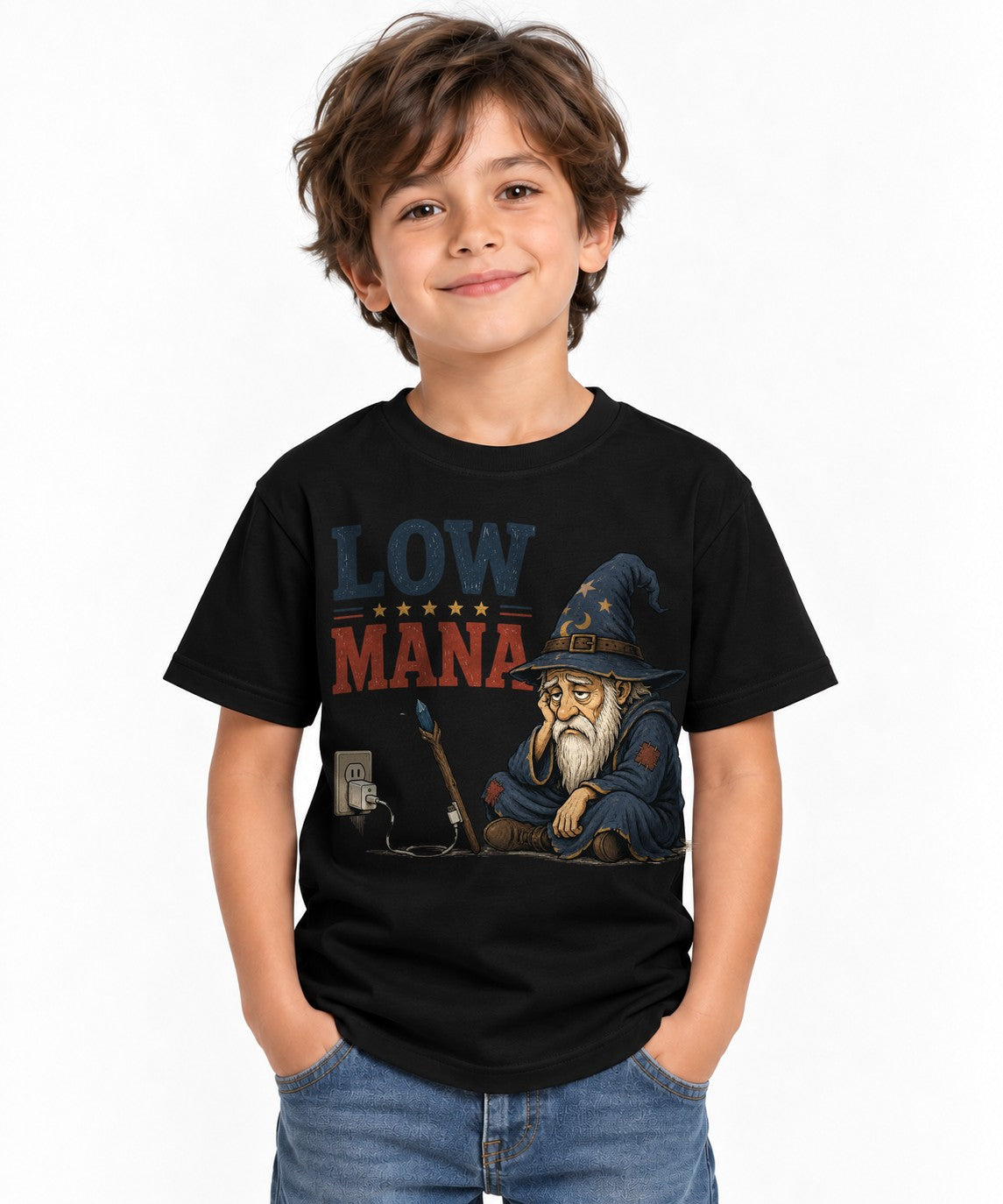 Low Mana Tired Wizard Needs Recharge - Black