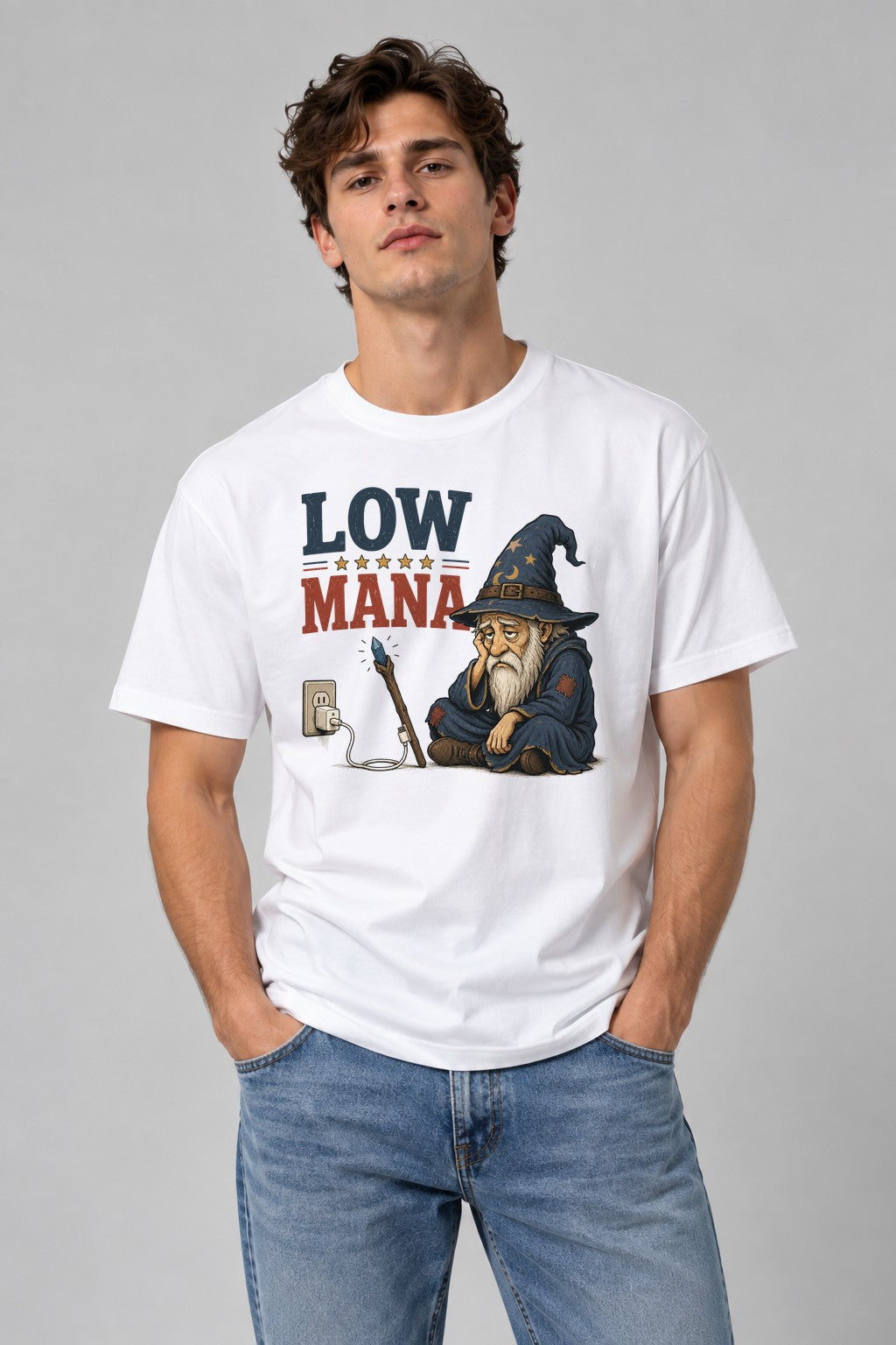Low Mana Tired Wizard Needs Recharge - White