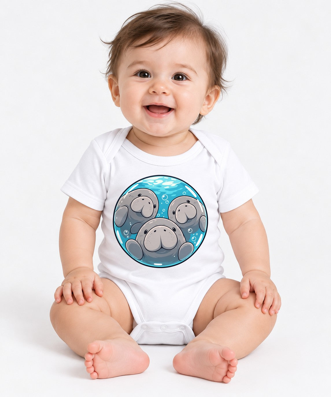 Manatee Family Circle - White