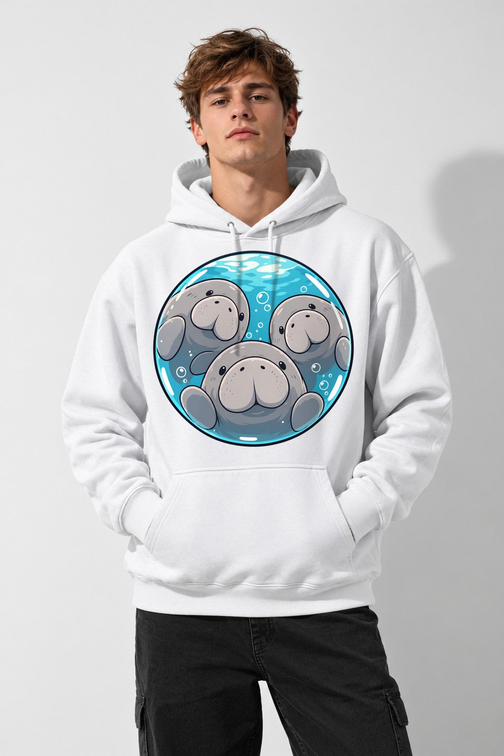 Manatee Family Circle - White
