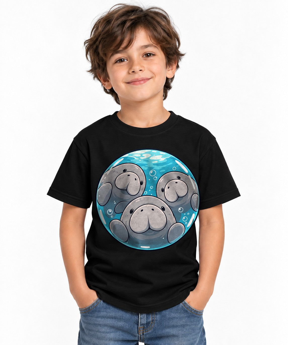 Manatee Family Circle - Black