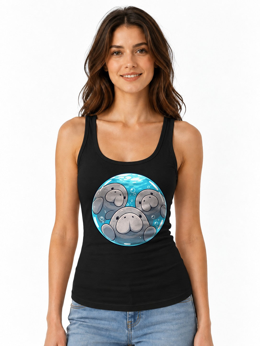 Manatee Family Circle - Black