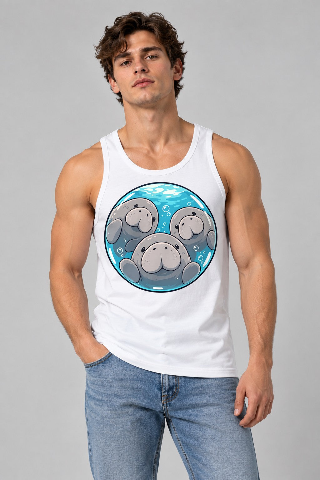Manatee Family Circle - White