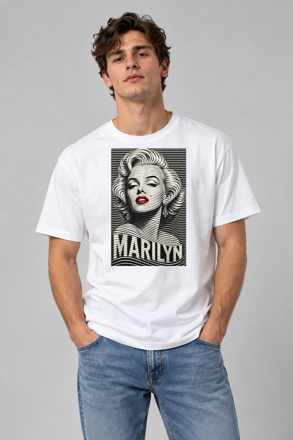 Marilyn Line Art - White