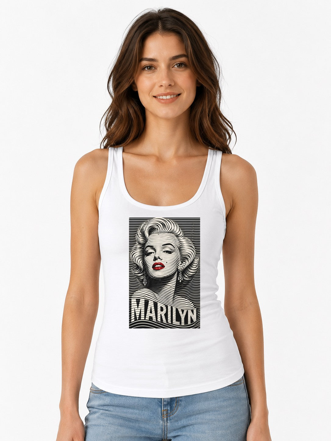 Marilyn Line Art - White