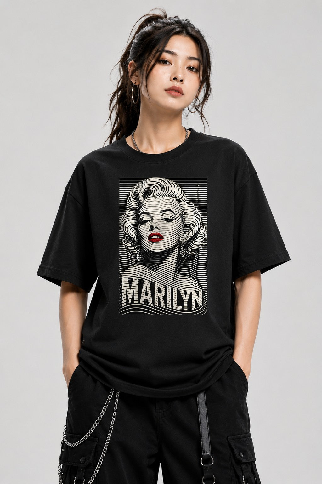 Marilyn Line Art - Black