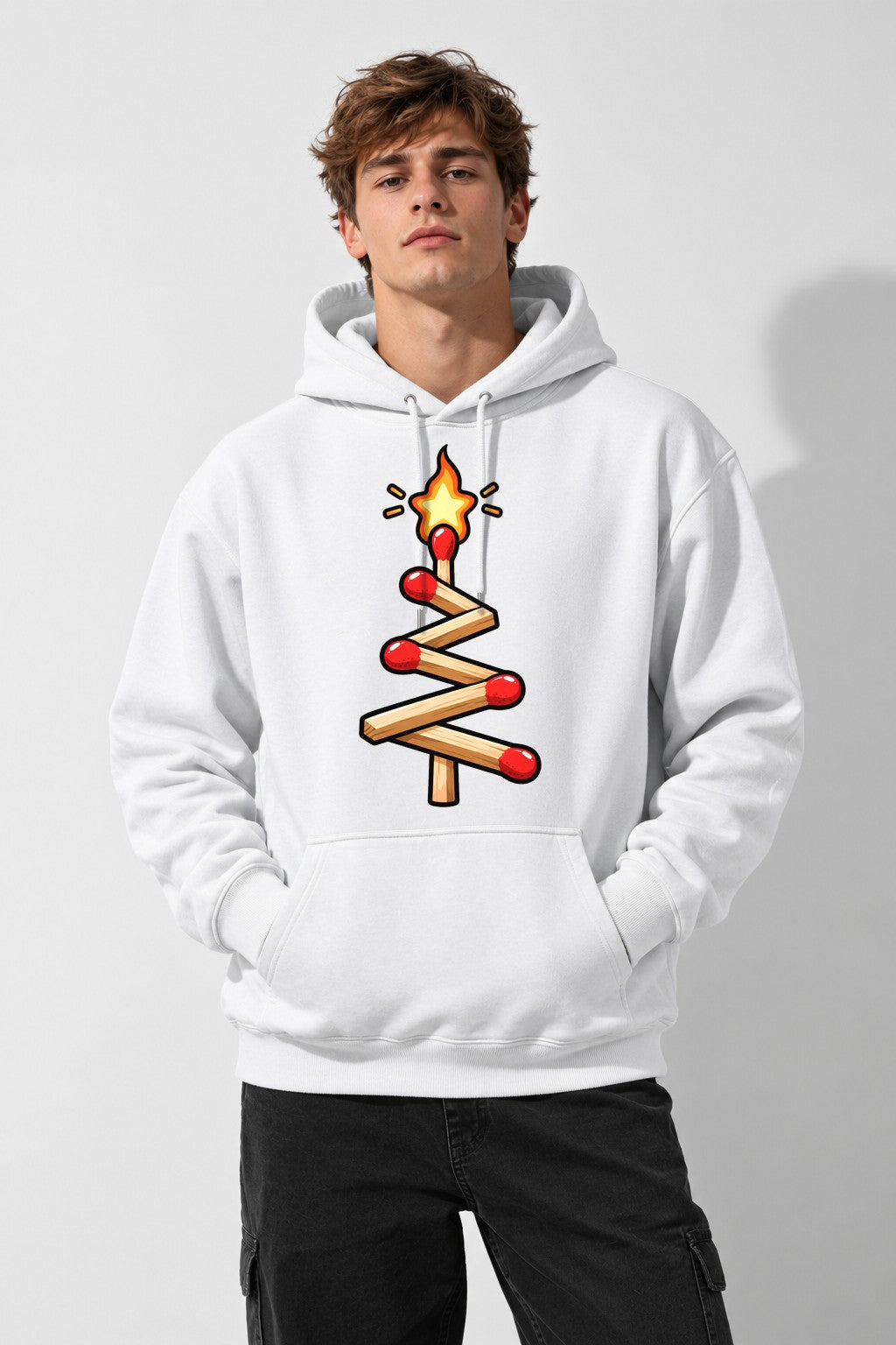 Matchstick Christmas Tree - White