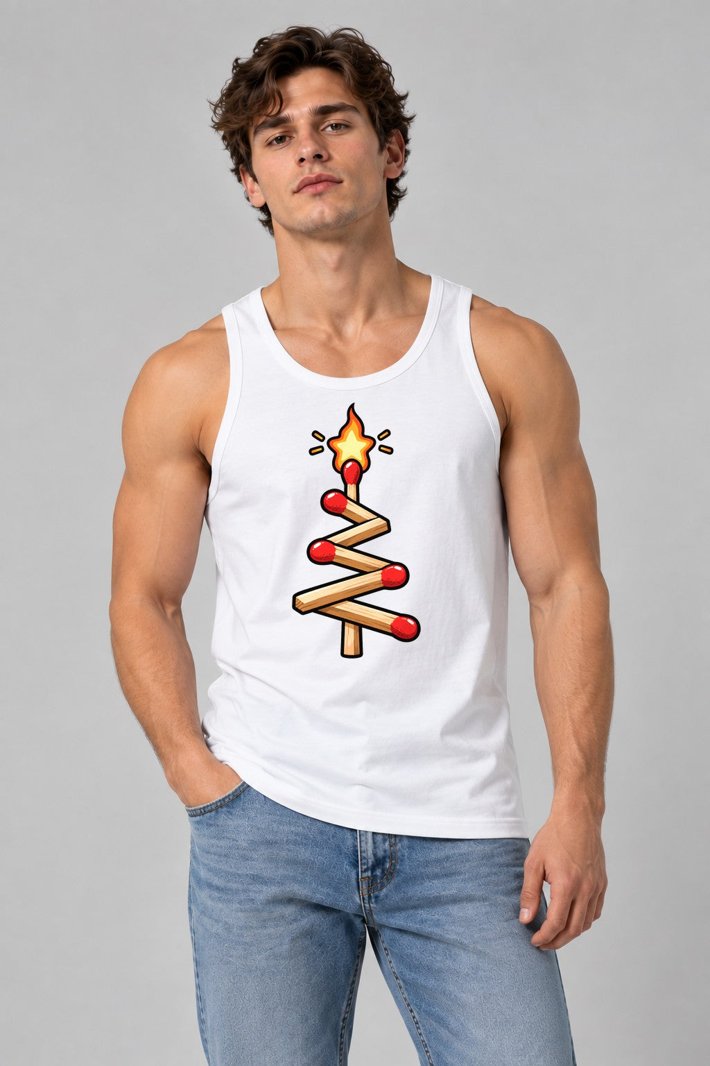 Matchstick Christmas Tree - White