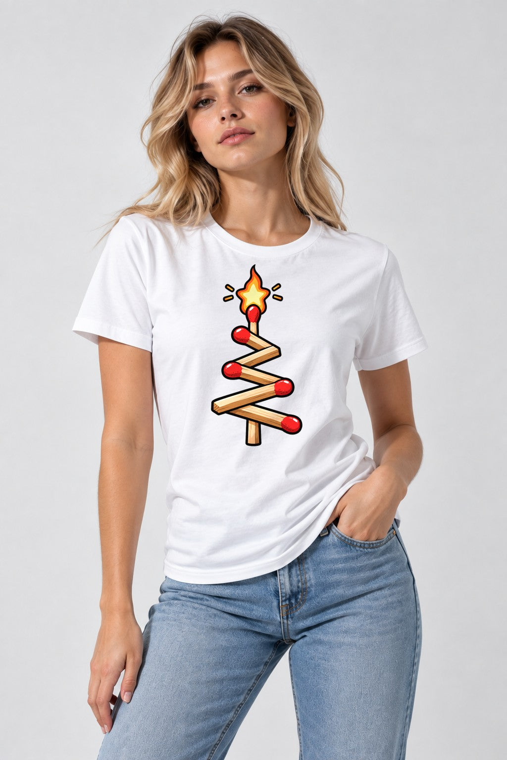 Matchstick Christmas Tree - White