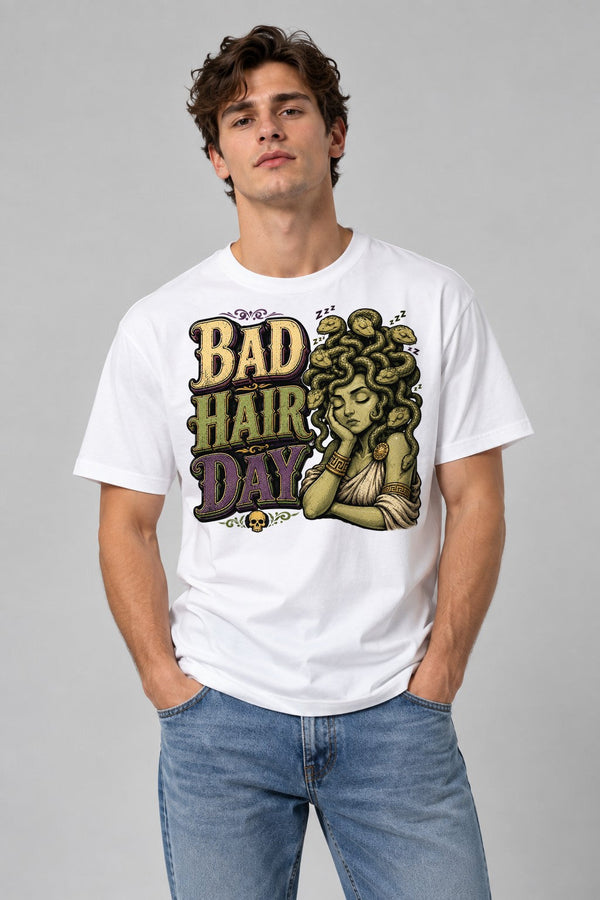 Medusa Bad Hair Day Greek Mythology Humor - White