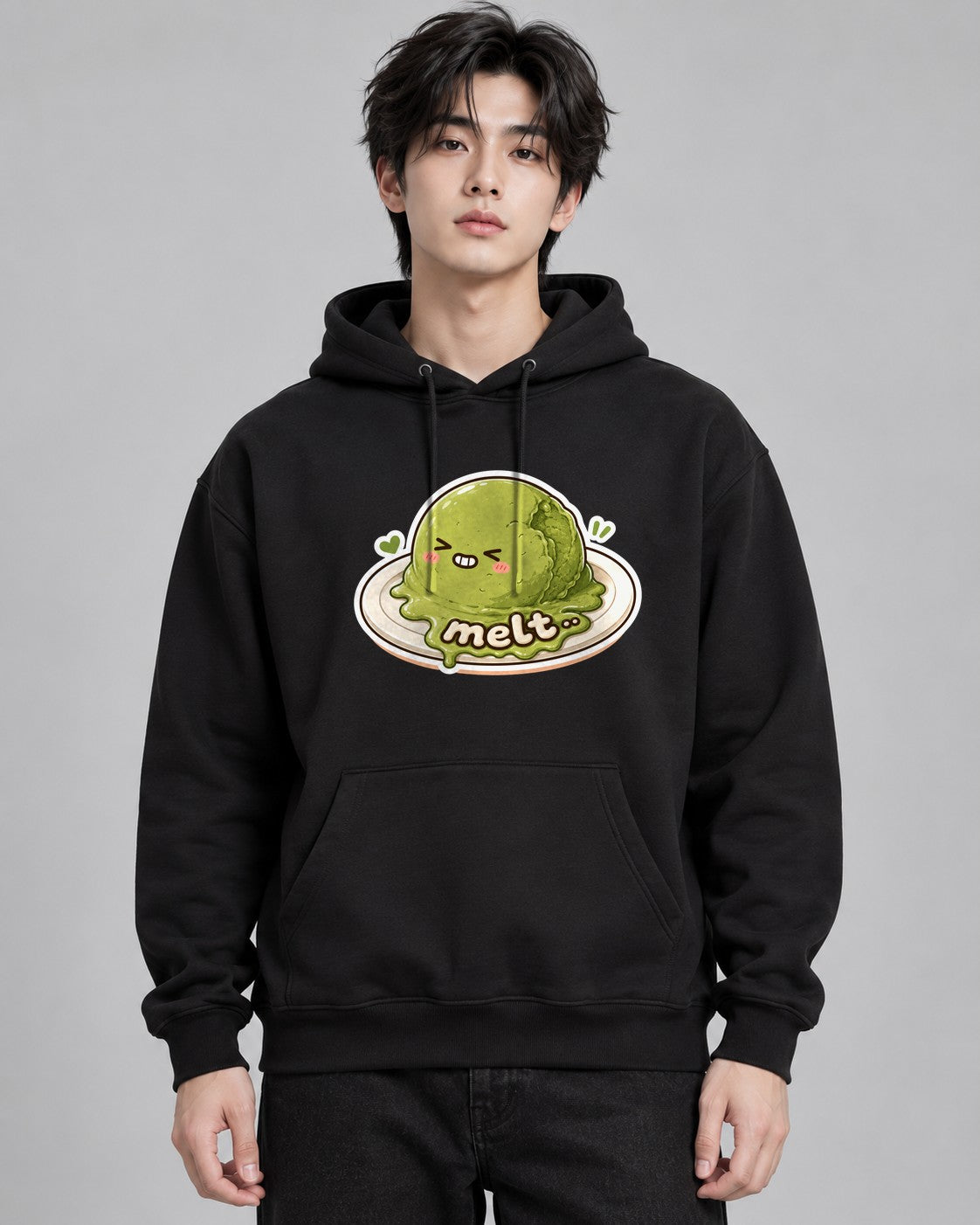 Melt - Cute Melting Matcha Ice Cream - Black