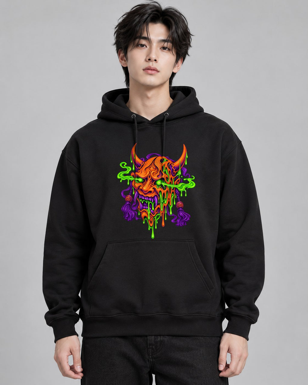 Melting Demon Skull - Black