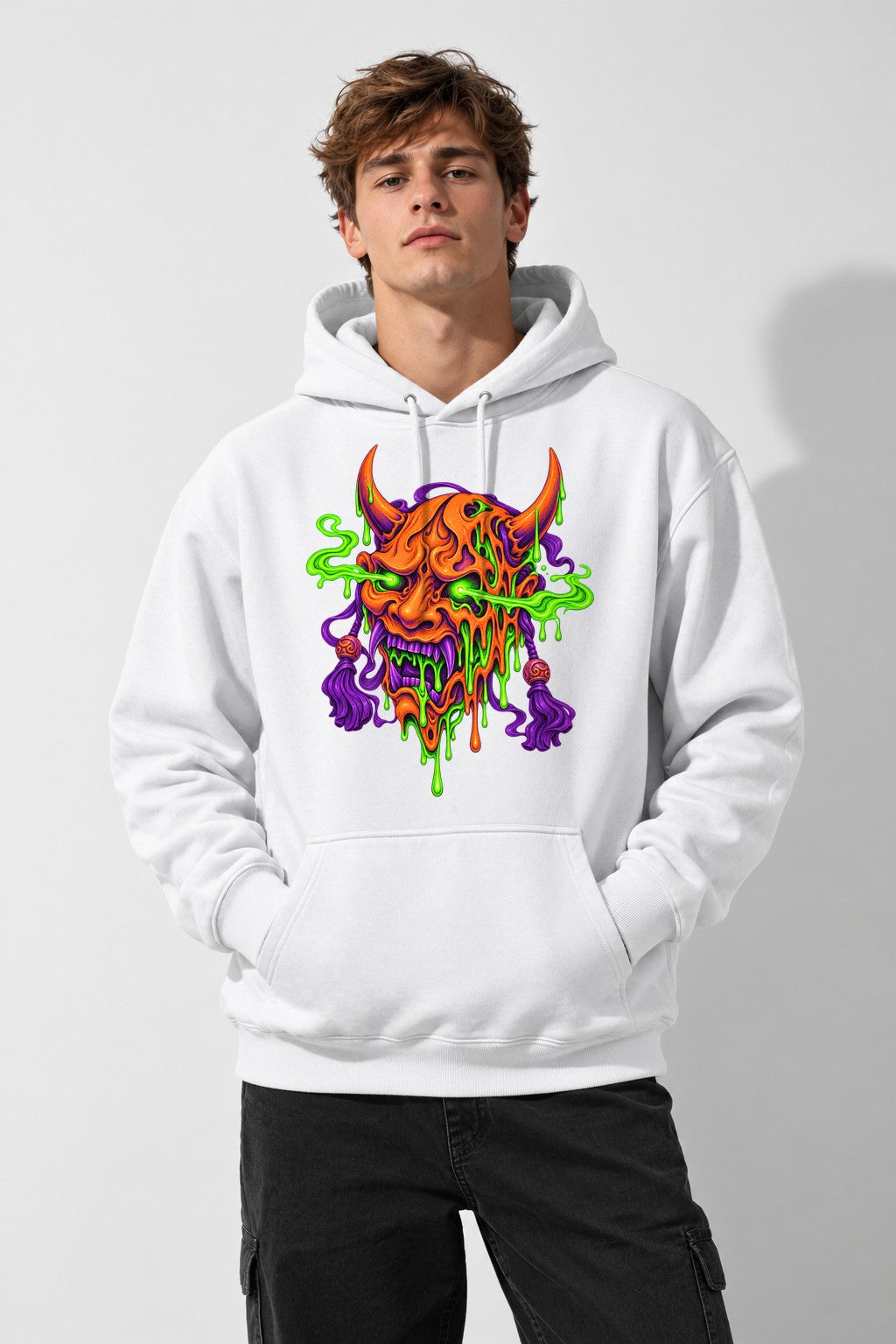 Melting Demon Skull - White