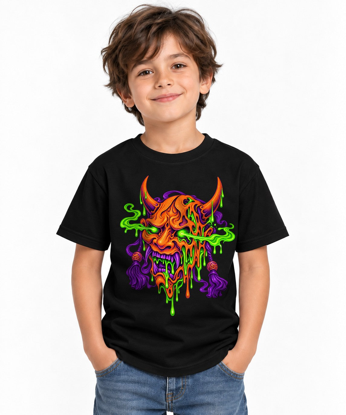 Melting Demon Skull - Black