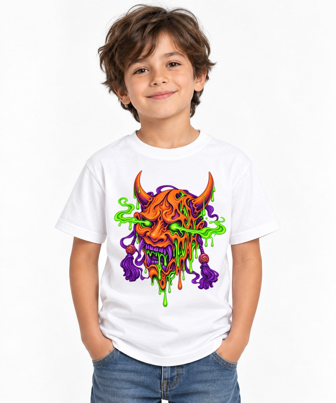 Melting Demon Skull - White