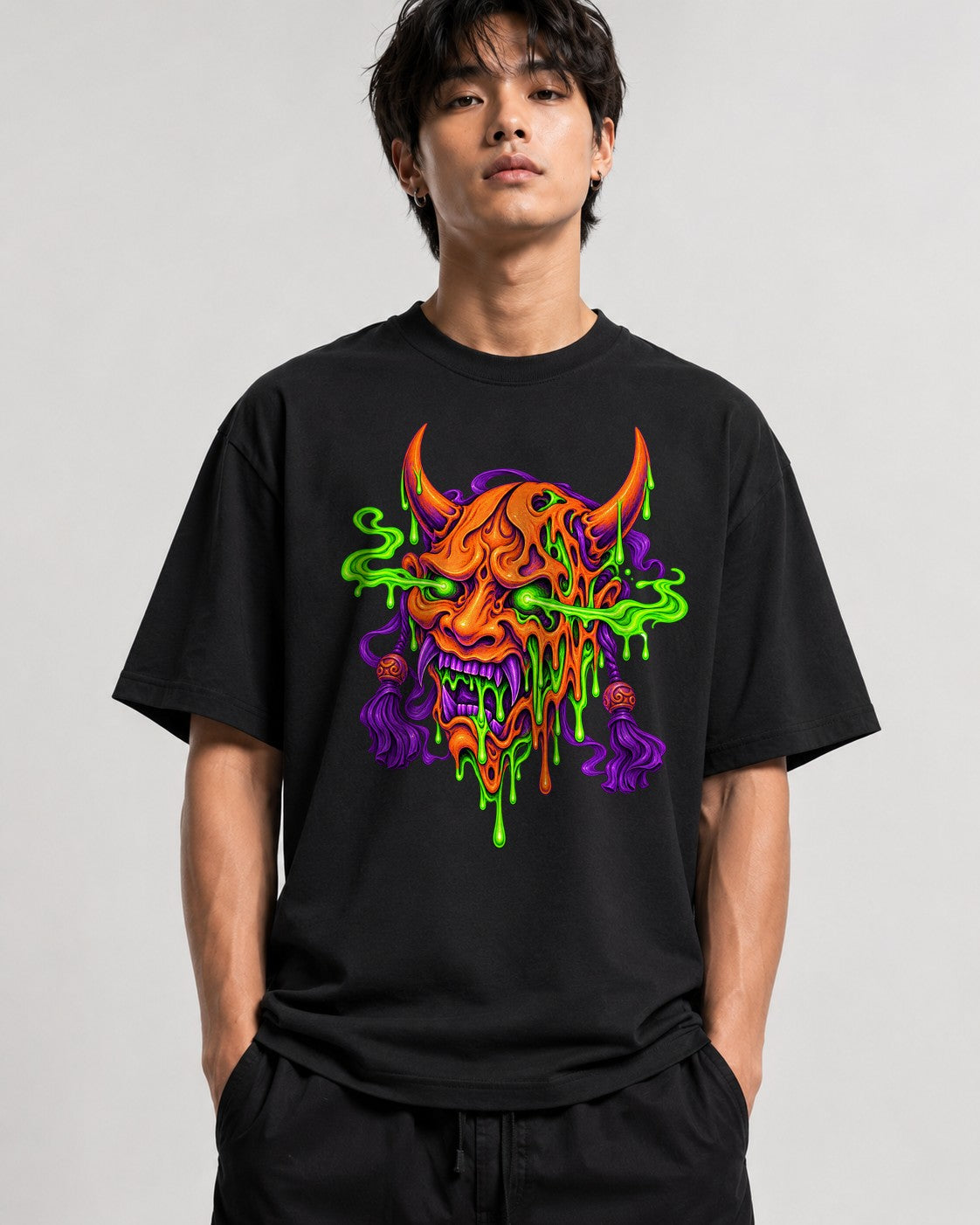 Melting Demon Skull - Black
