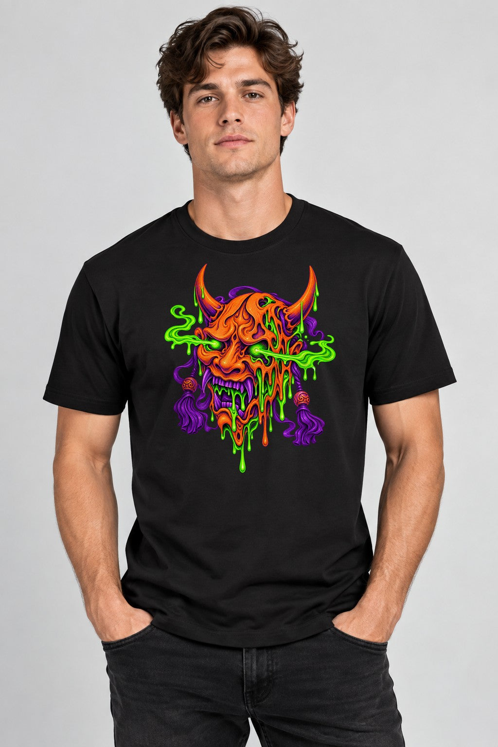 Melting Demon Skull - Black