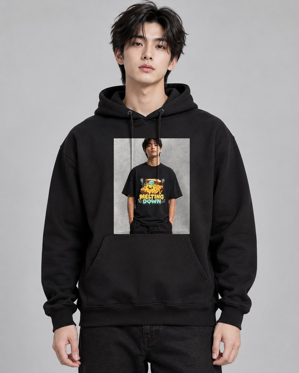 Melting Down - Cute Melted Grilled C - Black