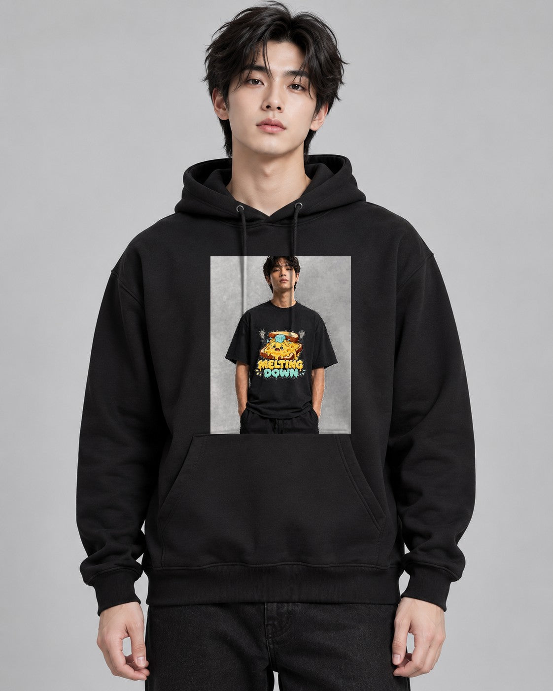 Melting Down - Cute Melted Grilled C - Black