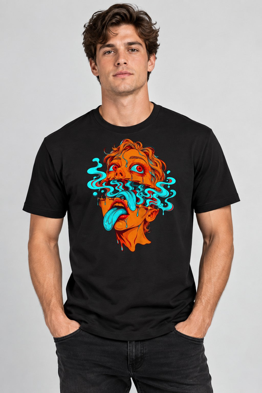 Melting Surreal Face - Black
