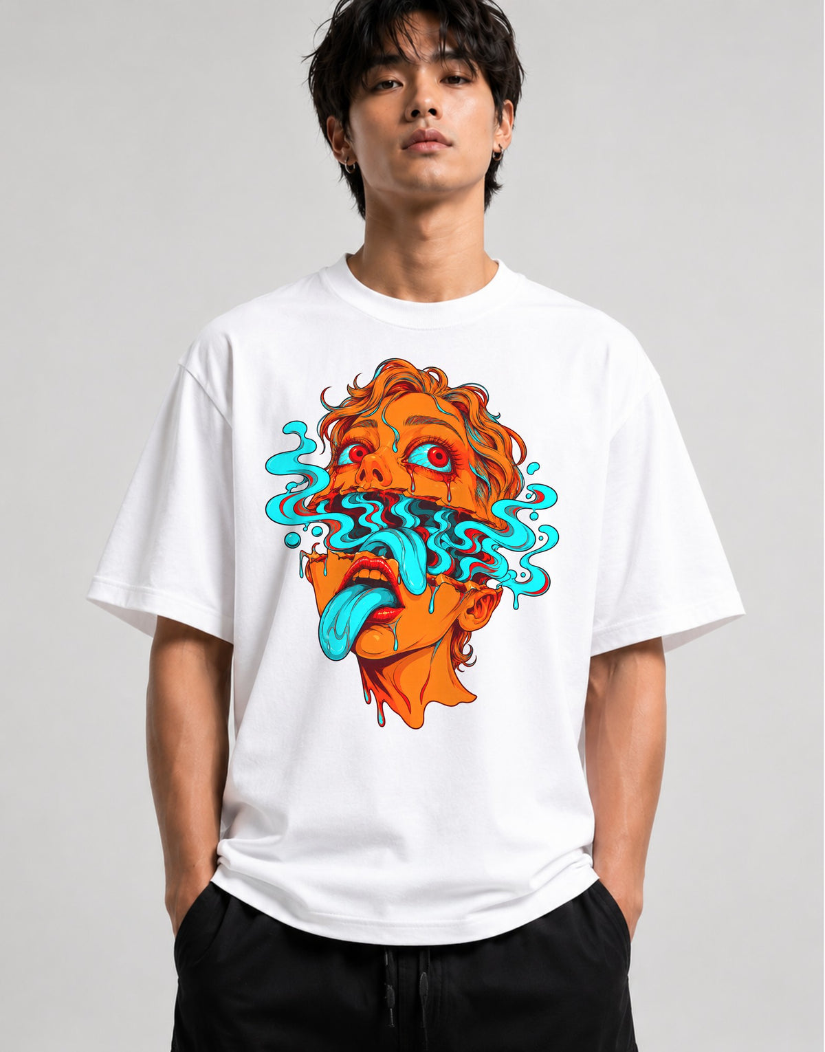 Melting Surreal Face - White
