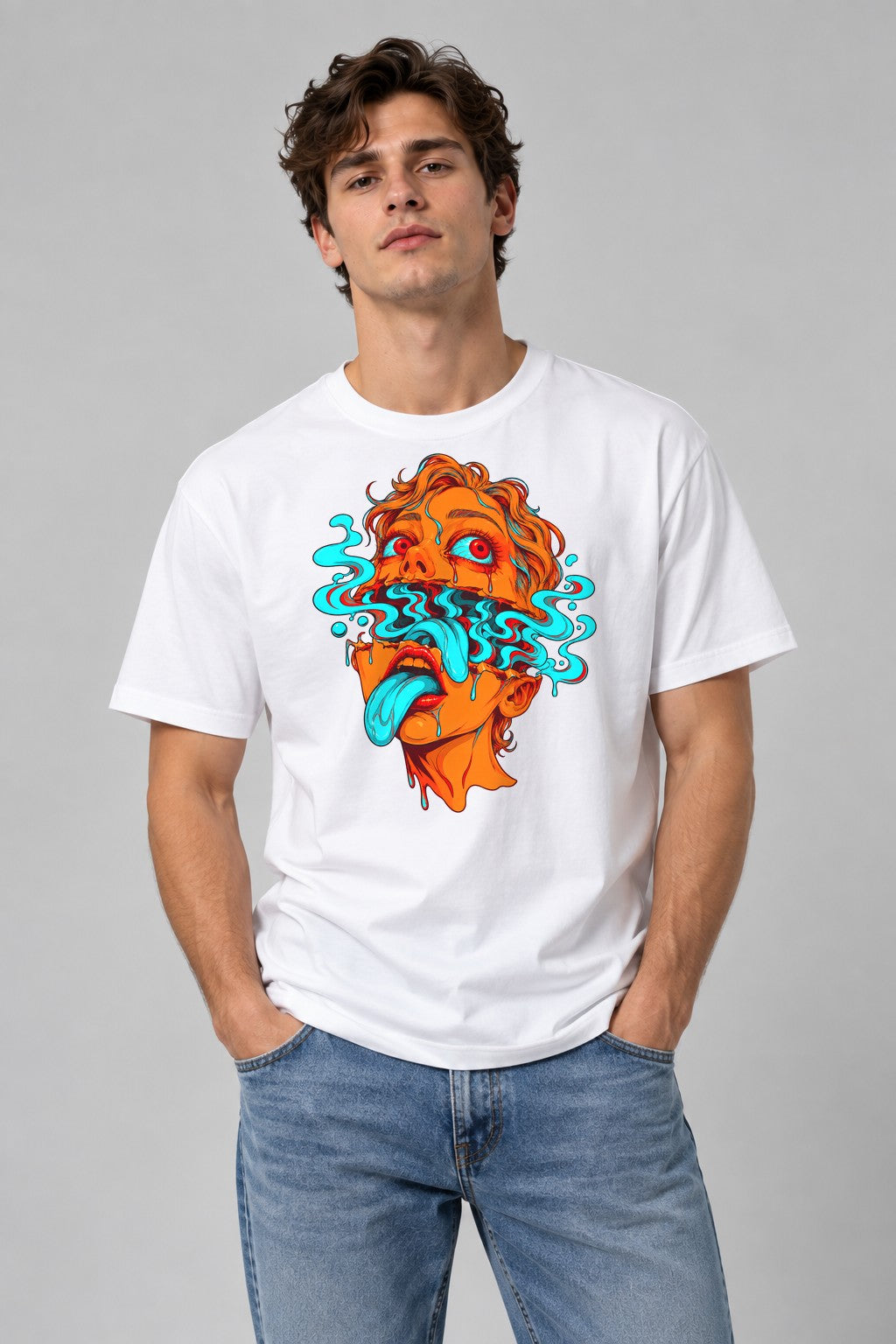 Melting Surreal Face - White