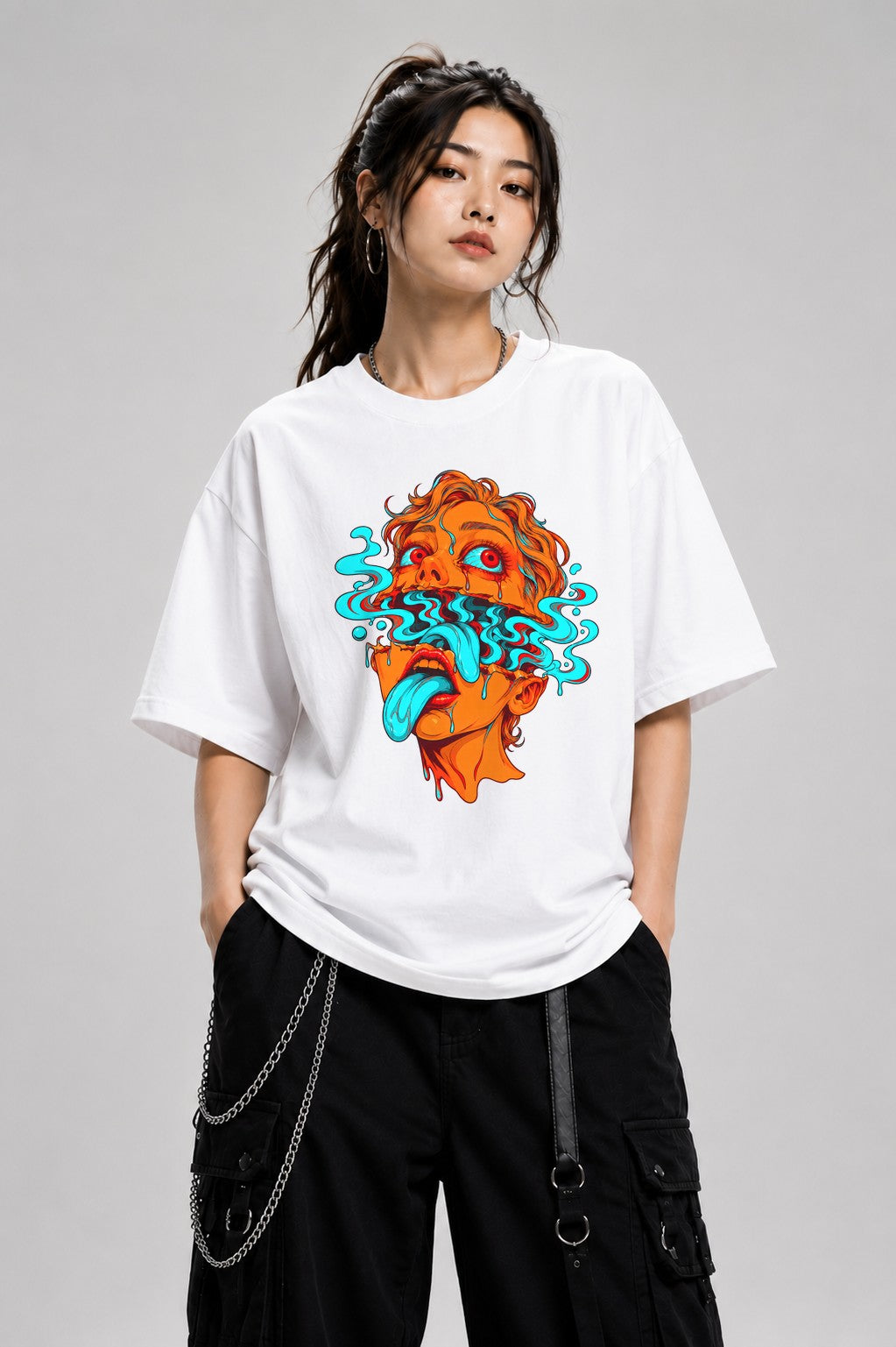 Melting Surreal Face - White