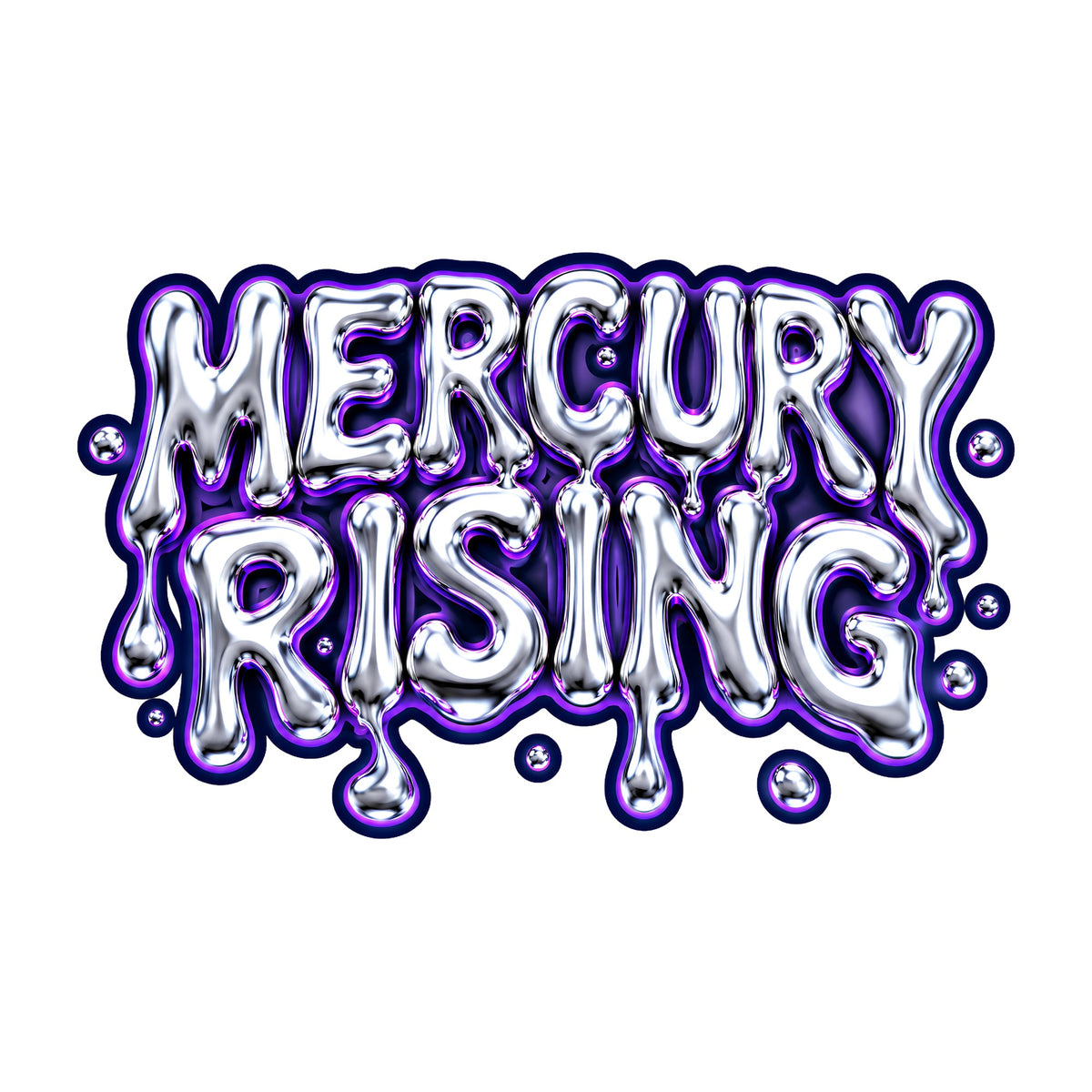 Mercury Rising Liquid Metal Typography Graphic Tee
