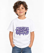 Mercury Rising Liquid Metal Typography Graphic Tee - White